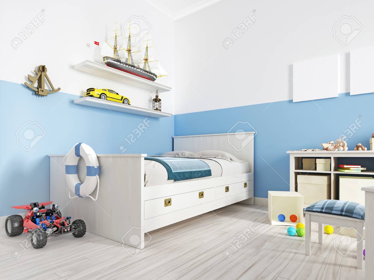 white shelves for childrens bedroom