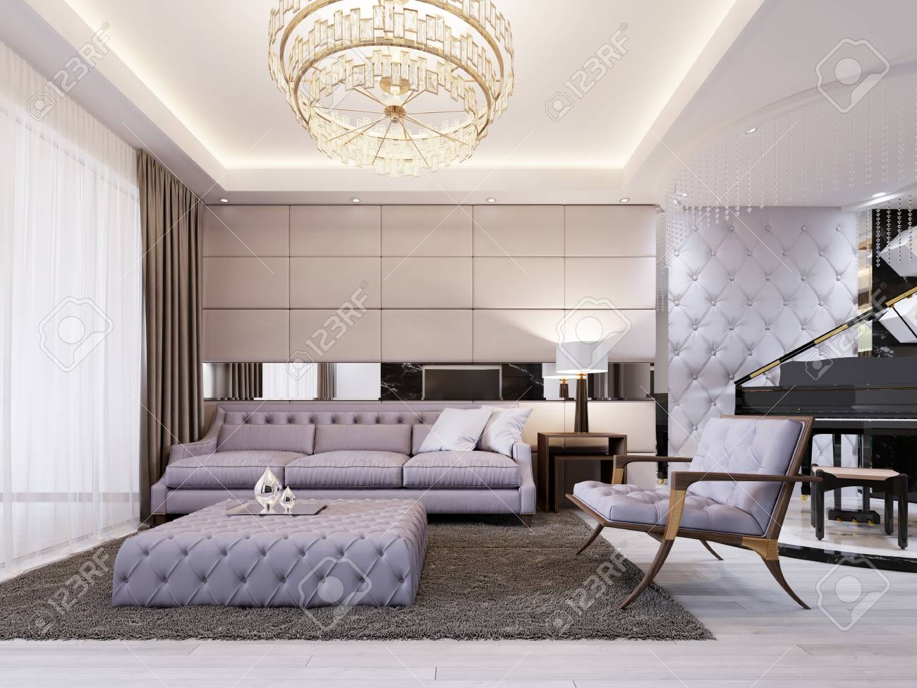 Modern Classic New Art Deco Living Room Interior Design With Stock Photo Modern Classic New Art Deco Living Room Interior Design With Stock Photo