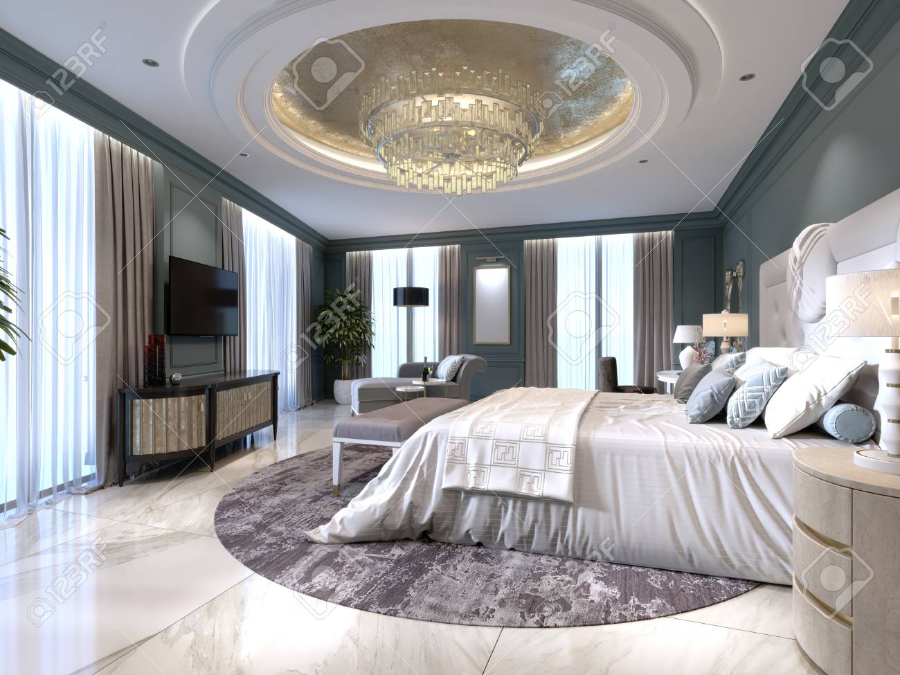 Luxury Apartments With A Bedroom And Living Area In Contemporary