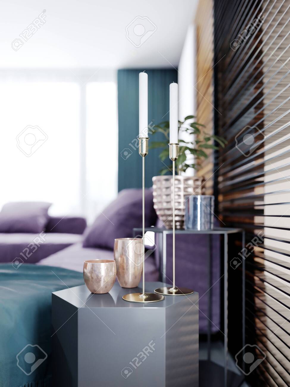 Side Table Shelving With Shelves In A New Design And Interior Stock Photo Picture And Royalty Free Image Image 150485728