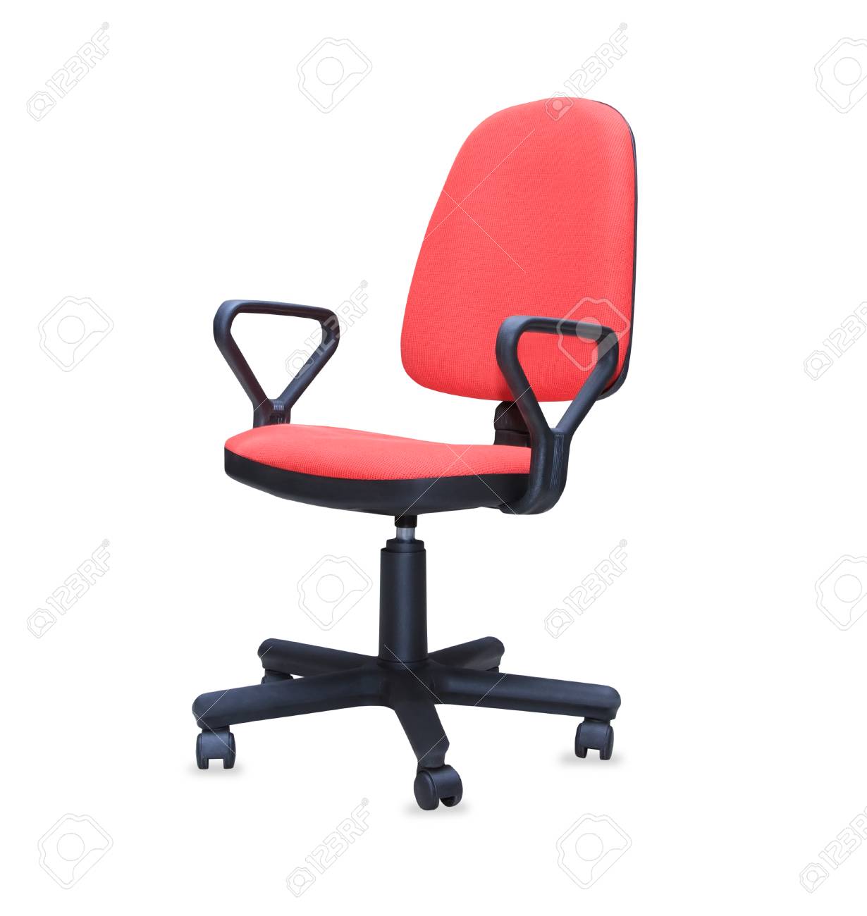 Red Bureau Stoel Op Wit Wordt Geïsoleerd Royalty Vrije Foto Kantoor Stoel Geïsoleerd Op Wit Royalty Vrije Foto, Plaatjes