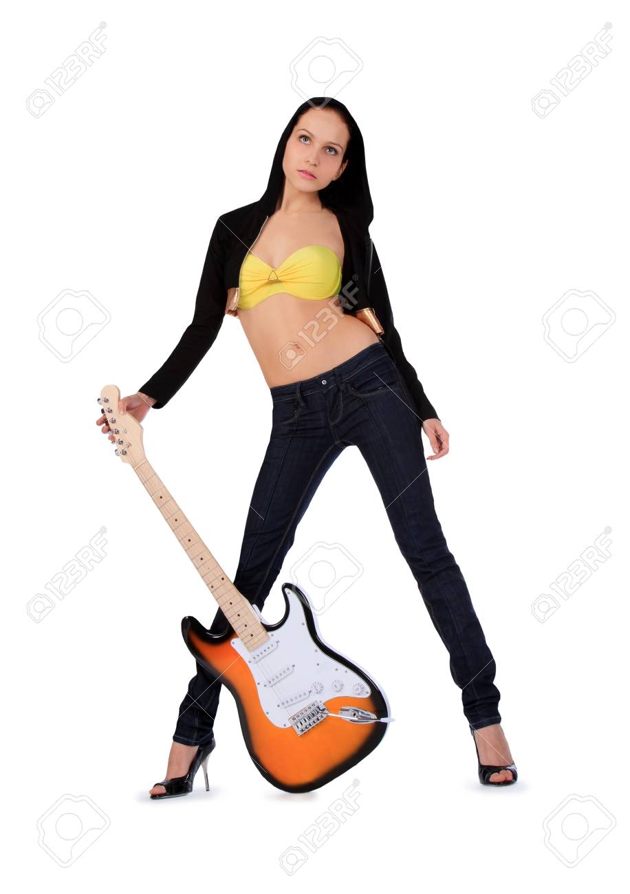 白い背景に対してエレキギターでセクシーな女の子 の写真素材 画像素材 Image 白い背景に対してエレキギターでセクシーな女の子 の写真素材 画像素材 Image