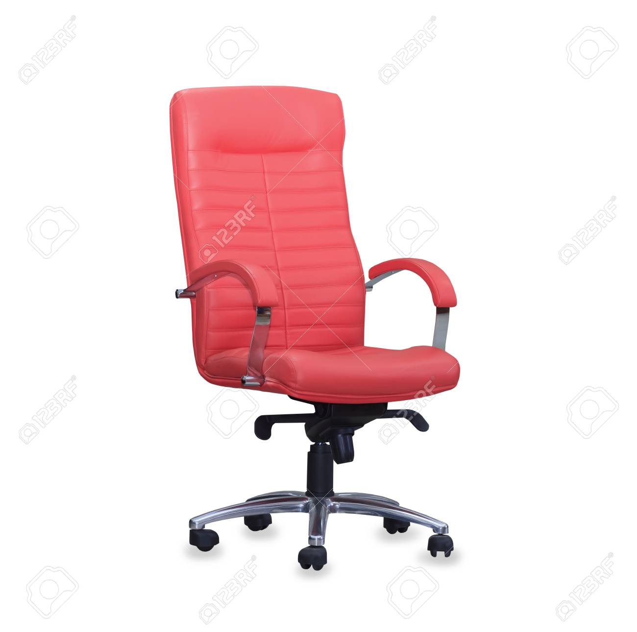 Moderno Cuero De RojoAislado Silla Oficina QCtsBordhx