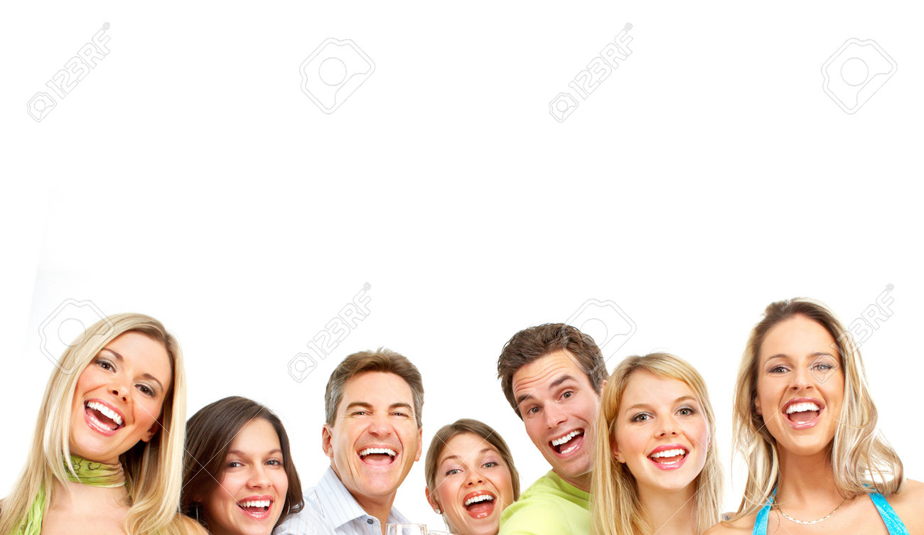 Happy funny people. Isolated over white background - 7123950 Happy funny people. Isolated over white background - 7123950