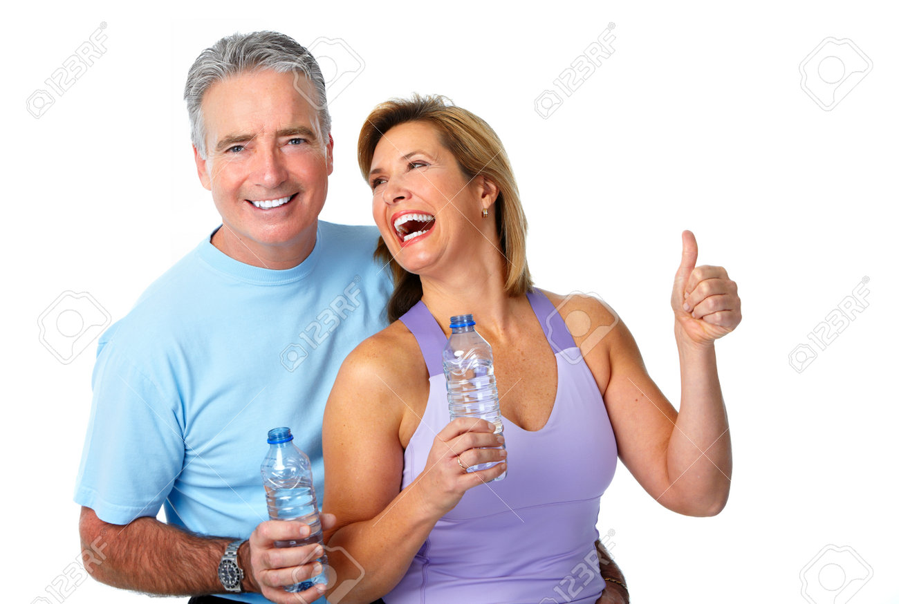 Healthy fitness elderly couple. Sport and exercise concept. - 45281808 Healthy fitness elderly couple. Sport and exercise concept. - 45281808