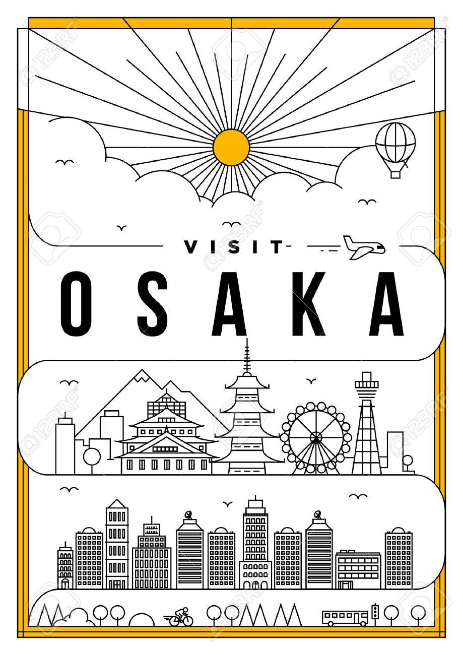 直線的に進む大阪ポスター デザインのイラスト素材 ベクタ Image 6966