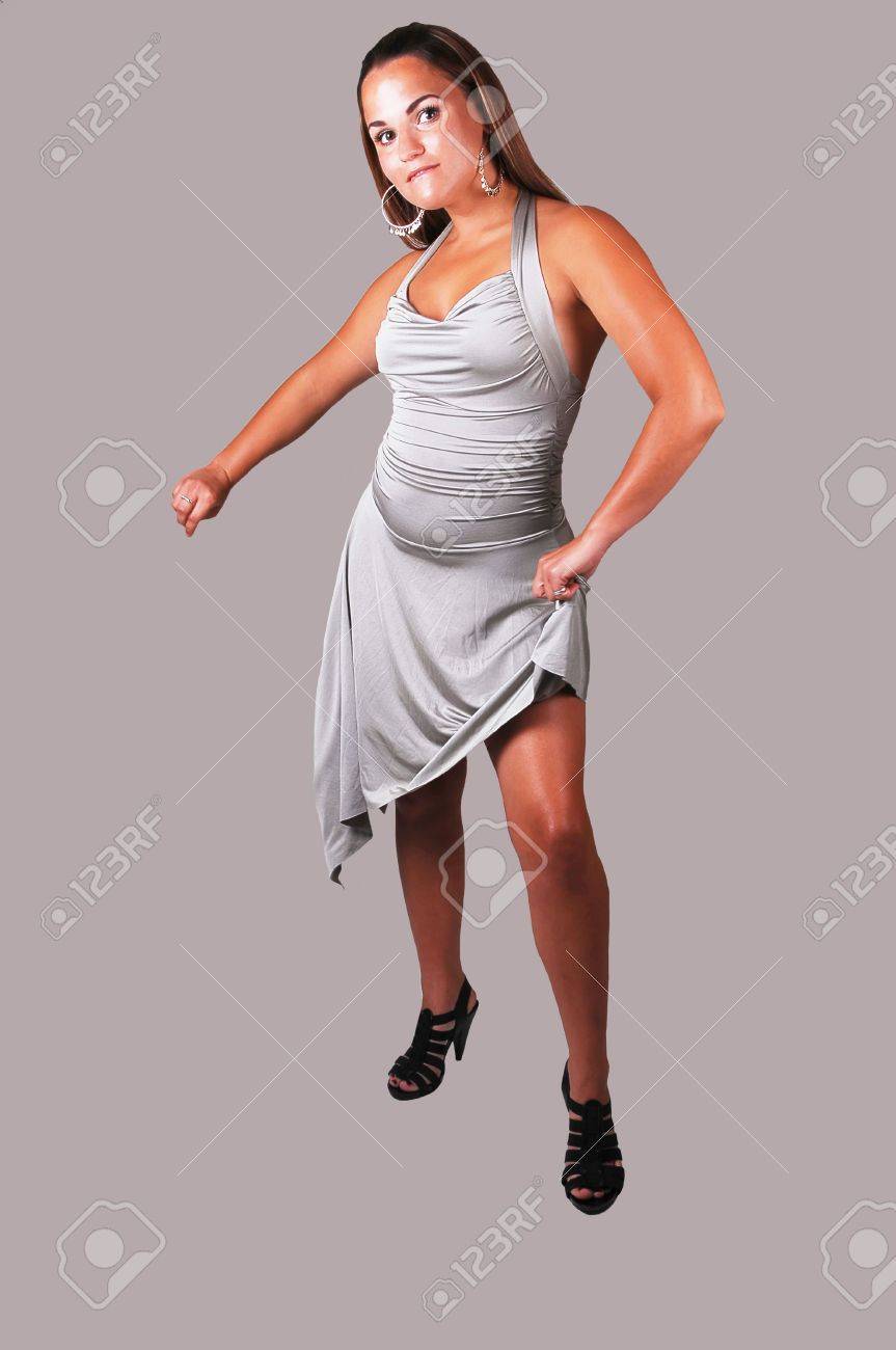 silver dress with heels