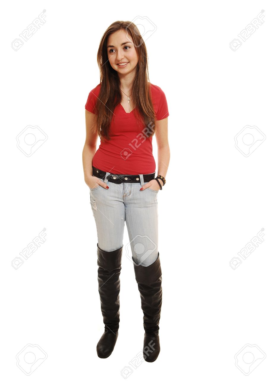 jeans with long boots