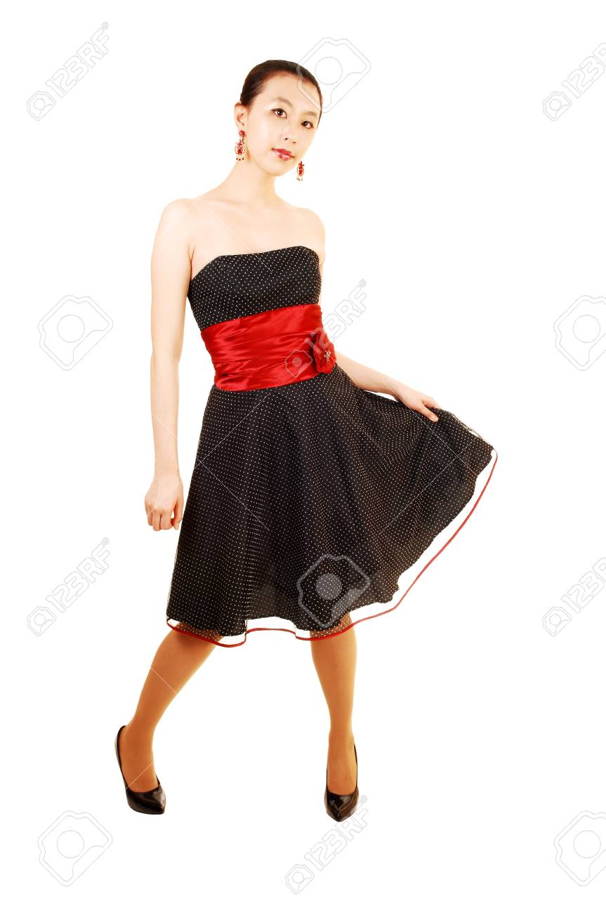 black dress red belt