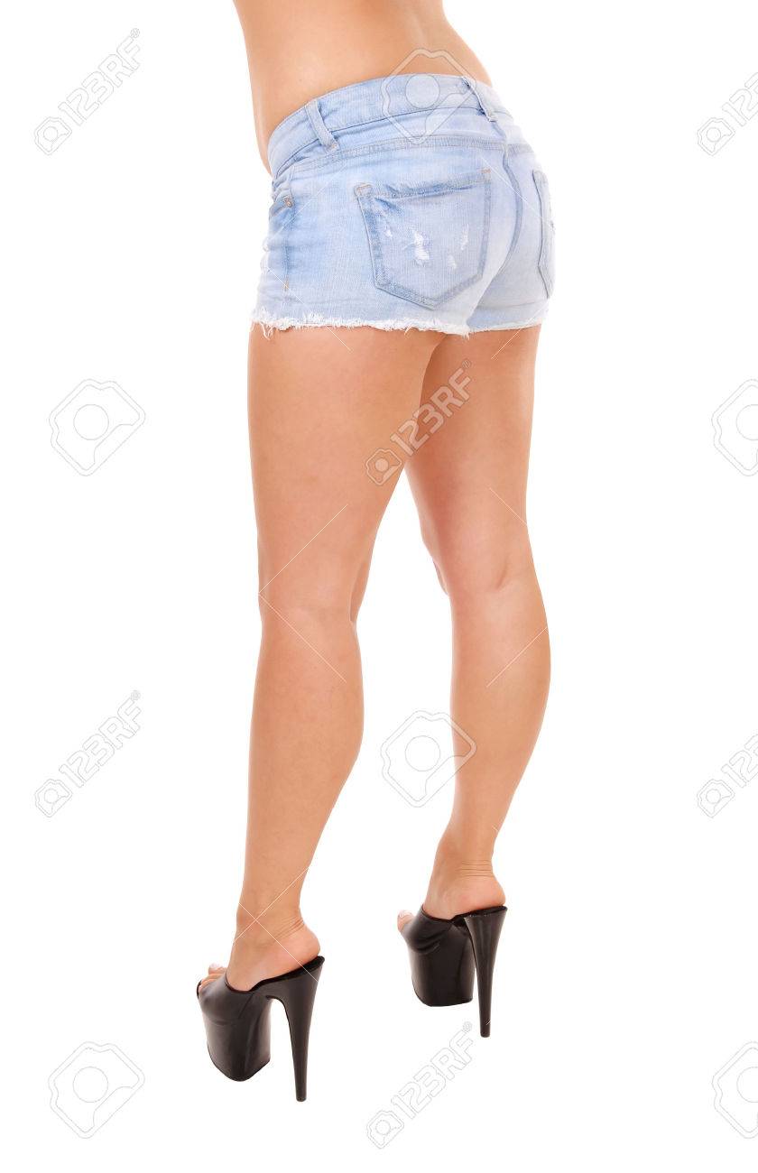 Booty and Long Legs in Jeans Shorts