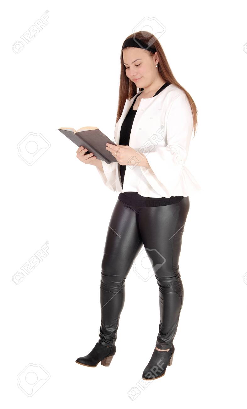 girl in leather jeans