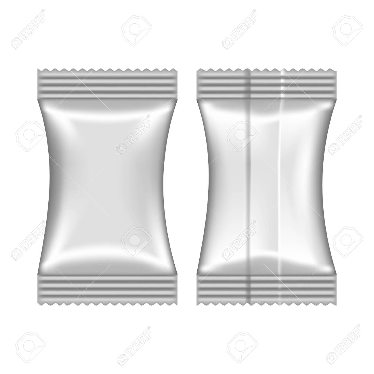 Download Realistic Blank Flow Pack Isolated On White Background Vector Royalty Free Cliparts Vectors And Stock Illustration Image 139683097 PSD Mockup Templates