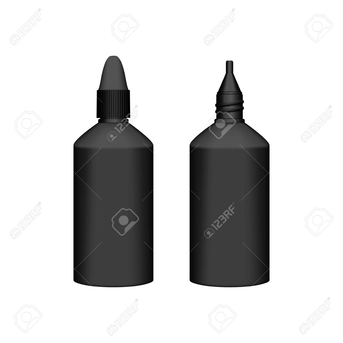 Download 3d Black Medicine Bottle Mockup For Packaging Design Product Royalty Free Cliparts Vectors And Stock Illustration Image 141112025