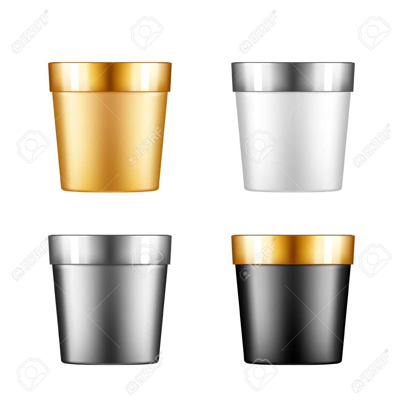 Download Set Of Plastic Bucket Mockup Isolated From Background Ice Cream Royalty Free Cliparts Vectors And Stock Illustration Image 150726304 PSD Mockup Templates