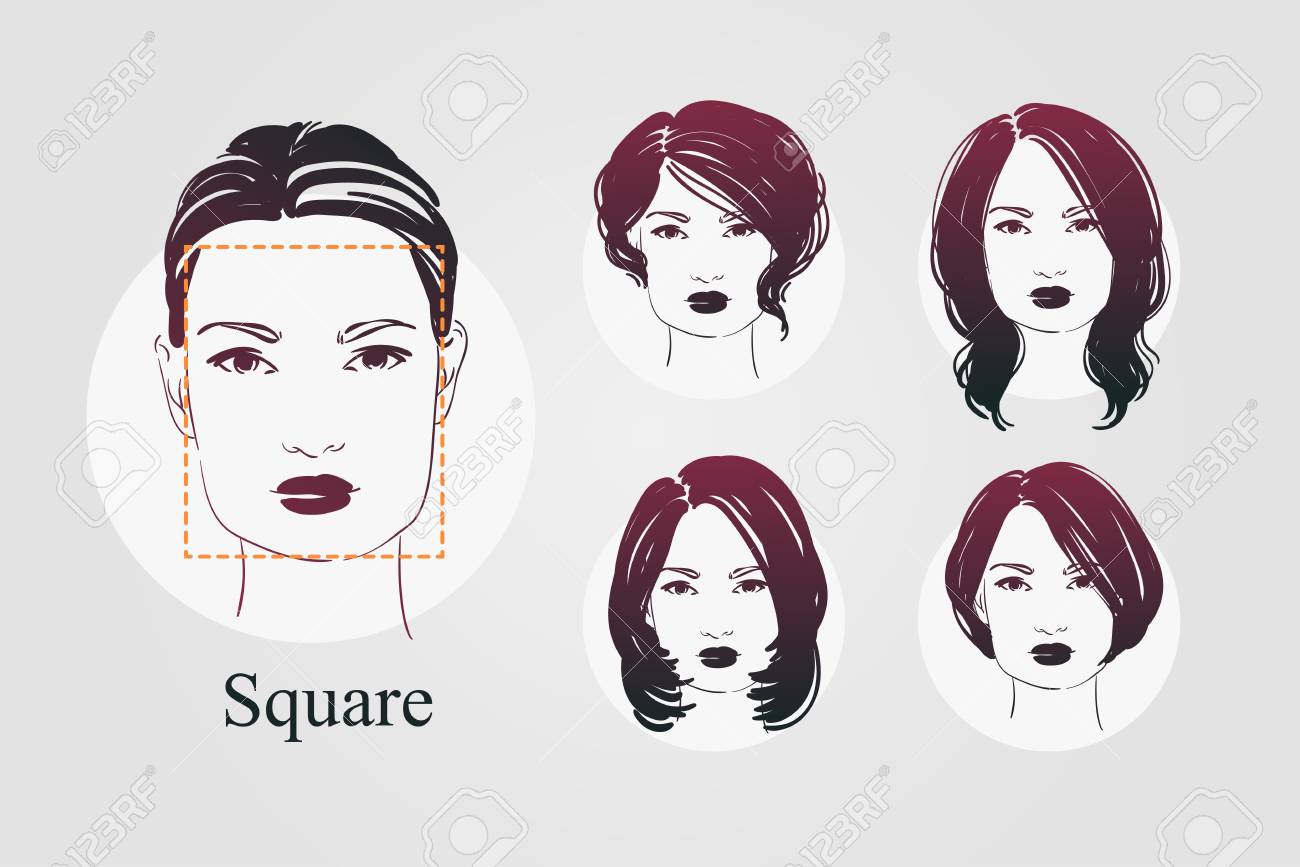 Vector Set Beautiful Women Icon Portraits With Different Haircut