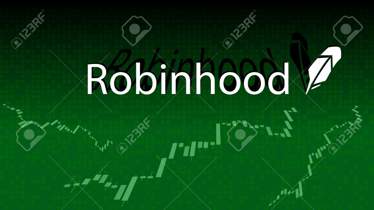 Nombre Del Mercado De Valores De Criptomoneda De Robinhood Sobre Fondo  Digital Abstracto. Banner De Bolsa De Criptografía Para Noticias Y Medios.  Ilustraciones svg, vectoriales, clip art vectorizado libre de derechos.  Image
