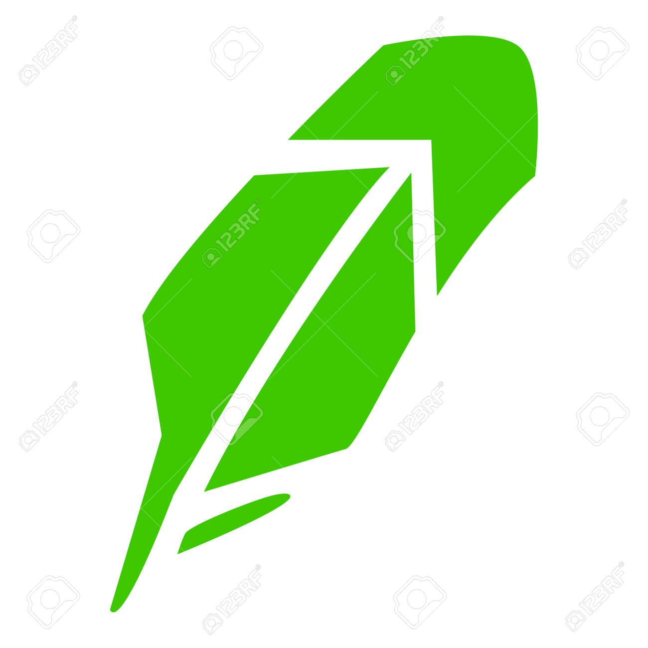 白い背景で隔離のロビンフッド暗号通貨株式市場のロゴ。バナーの暗号証券取引所のシンボルデザイン要素。ベクトルイラスト。のイラスト素材・ベクター  Image 185025534