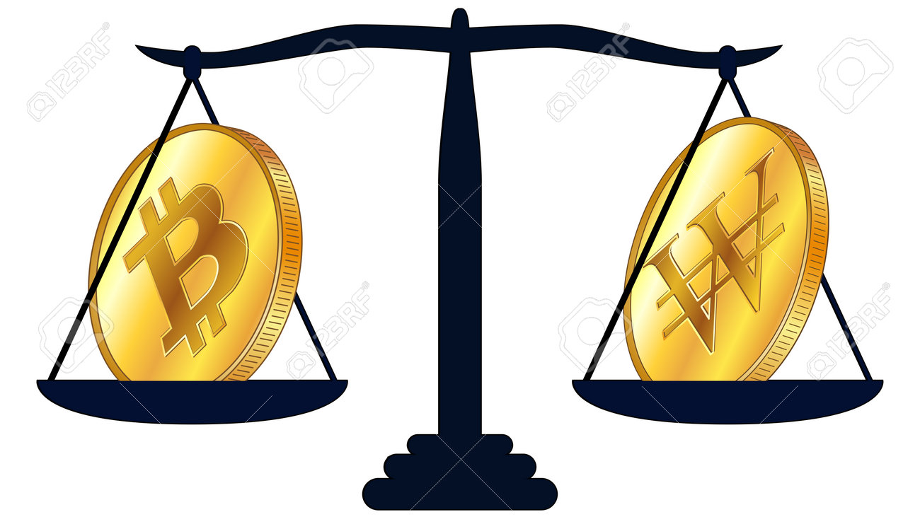 비트코인 Btc의 금화와 한국은 디지털 자산 Cbdc 디자인 요소에 대한 흰색 배경 법률에 고립된 저울로 Krw를 원했습니다. 로열티  무료 사진, 그림, 이미지 그리고 스톡포토그래피. Image 191870209