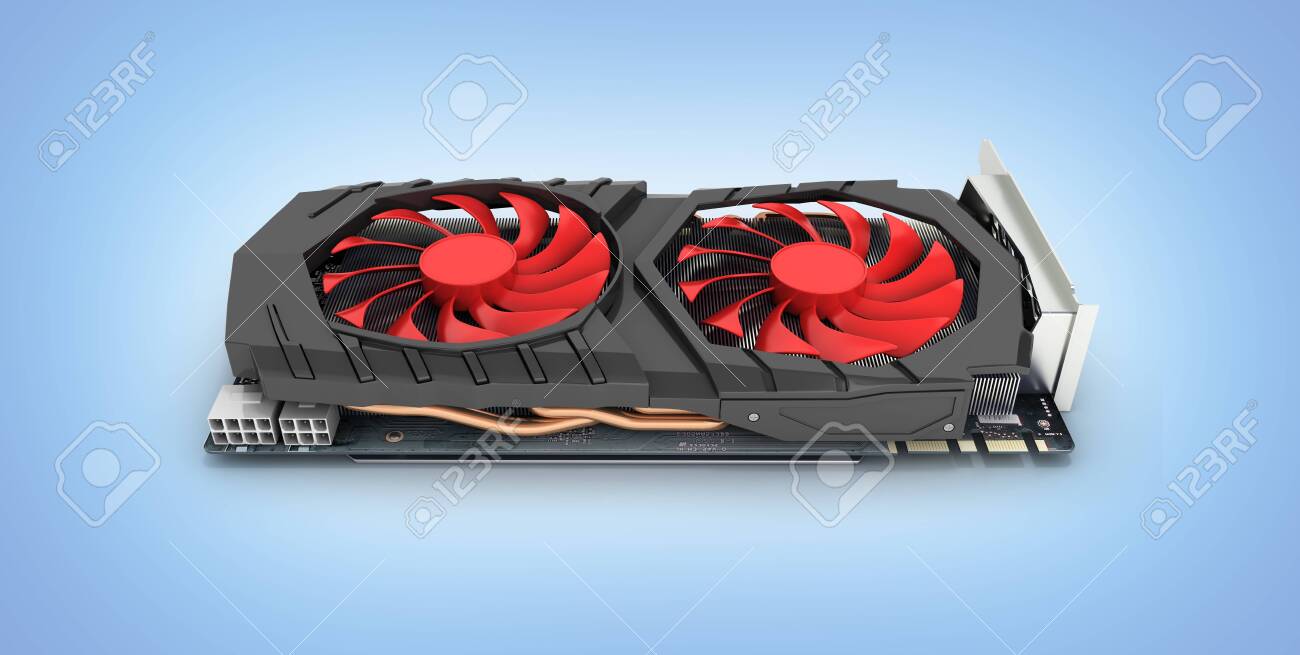 블루 그라데이션 배경 3d 렌더링에 고립 된 비디오 그래픽 카드 GPU 로열티 무료 사진, 그림, 이미지 그리고 스톡포토그래피.  Image 119857575