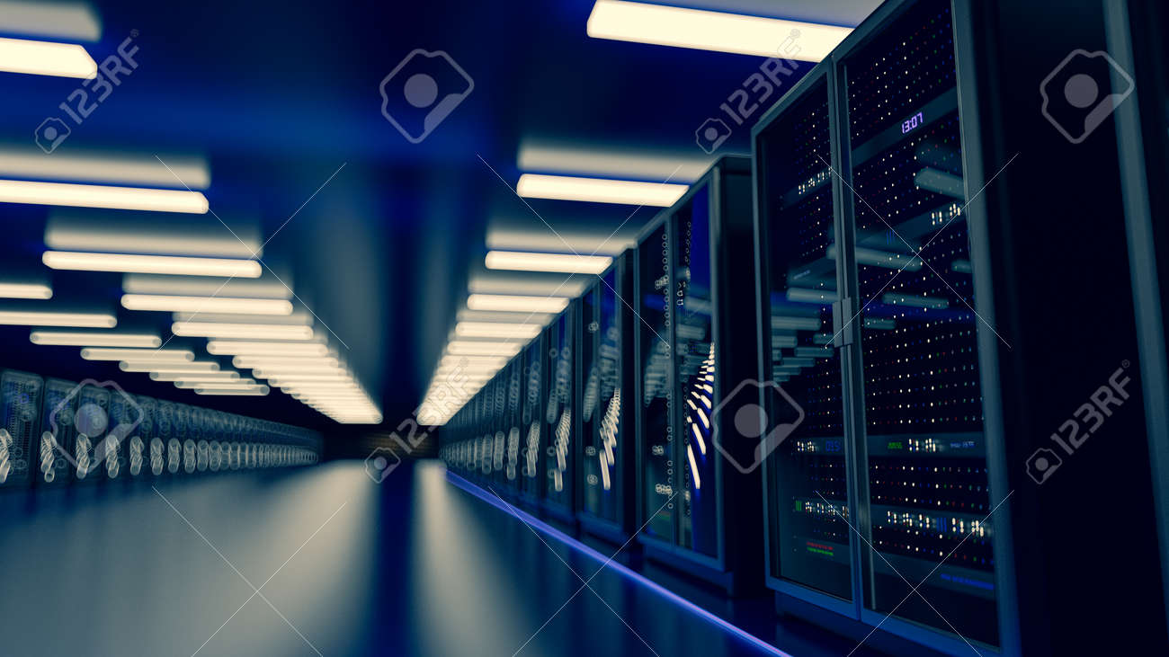 서버 룸 데이터 센터 백업 마이닝 호스팅 메인프레임 팜 및 스토리지 정보 3d 렌더링이 포함된 컴퓨터 랙 로열티 무료 사진, 그림,  이미지 그리고 스톡포토그래피. Image 167735252
