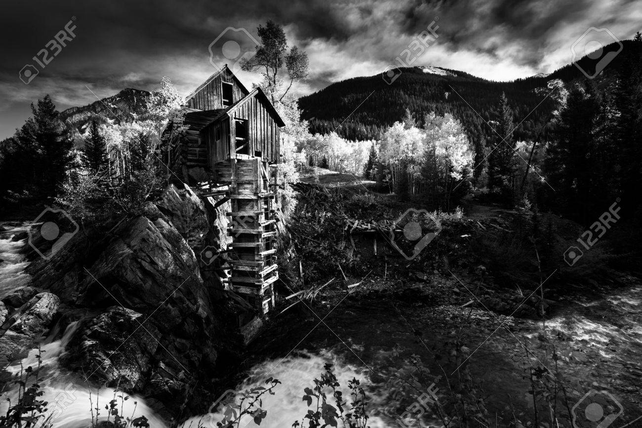 Crystal mill colorado black and white photography famous usa landscapes stock photo 56792145