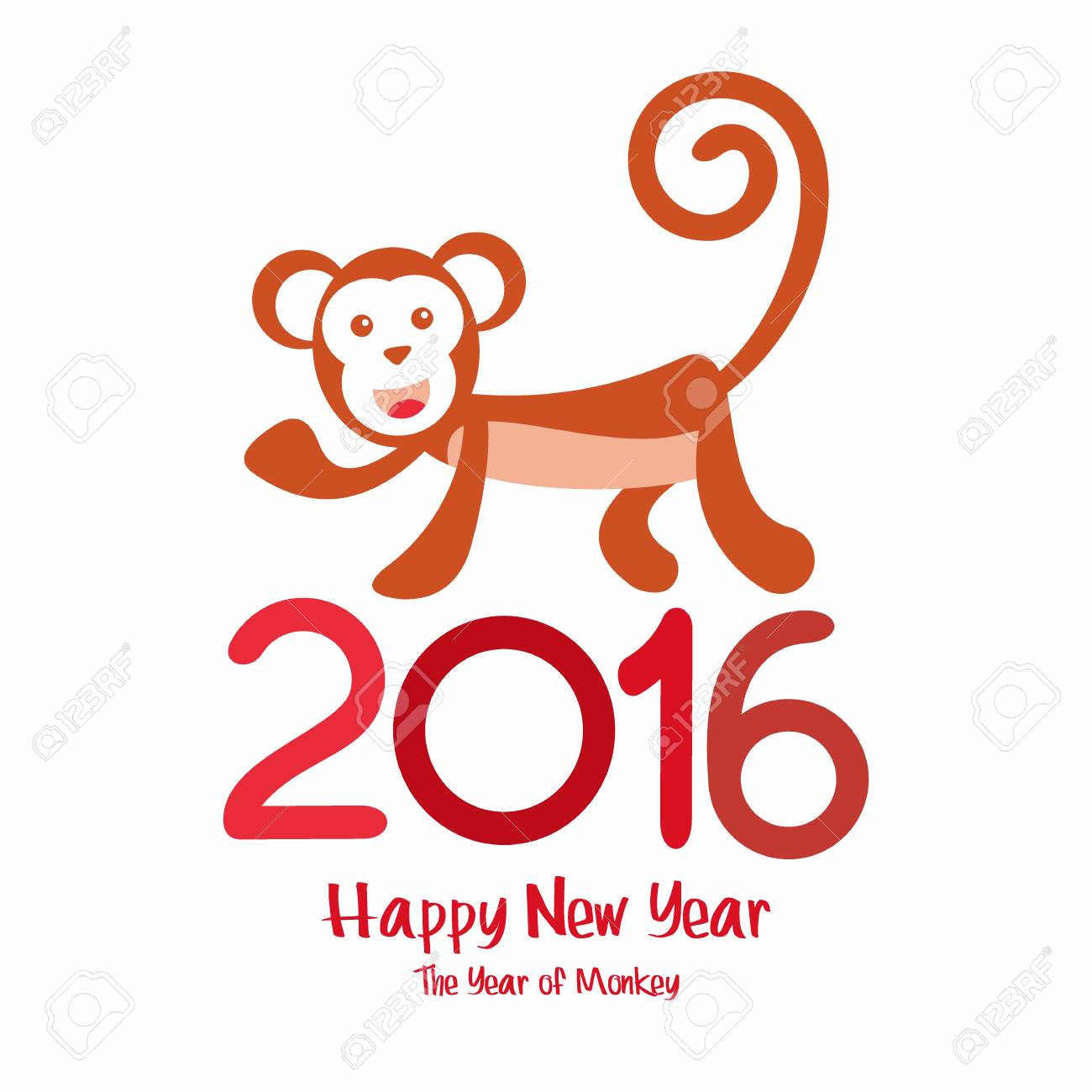 明けましておめでとう 猿の年 ベクトル図のイラスト素材 ベクタ Image