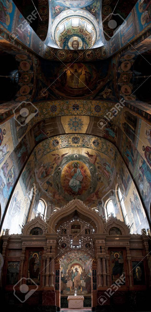 The Church Of Our Savior On The Spilled Blood Interior Panorama