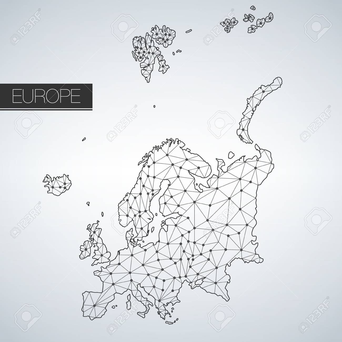geometric europe continent light version clean design easy continent template