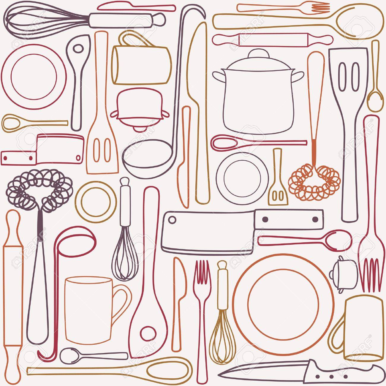 Kitchen Utensils Wallpaper kitchen and cooking utensils and cutlery - seamless pattern Kitchen Utensils Wallpaper kitchen and cooking utensils and cutlery - seamless pattern