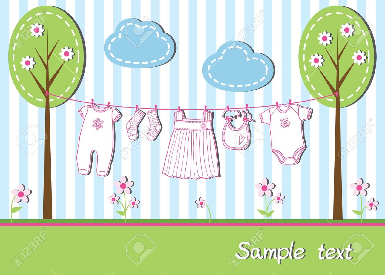Bloom Baby Bloom Stock Vector Illustration And Royalty Free - Bloom Baby Bloom New Baby Girl Card With Clothes Vector Illustration bloom baby bloom stock vector illustration and royalty free - bloom baby bloom new baby girl card with clothes vector illustration