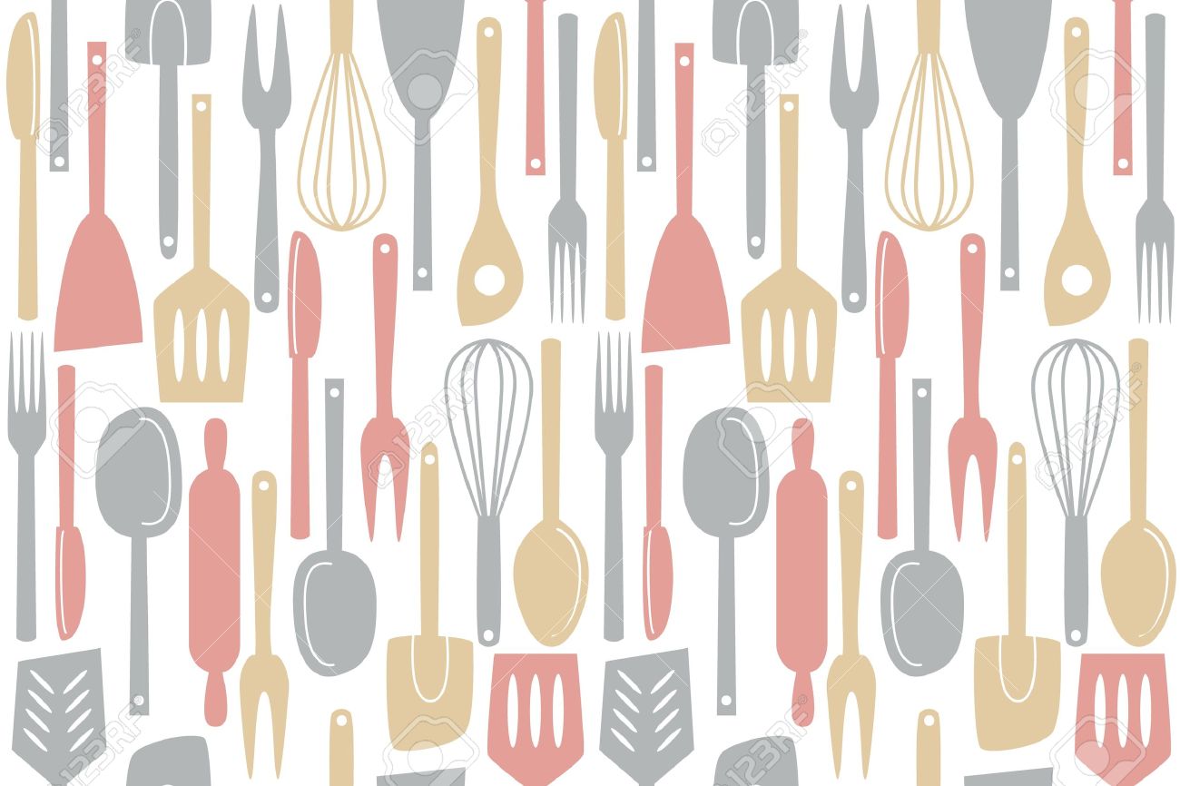 Kitchen Utensils Wallpaper illustration of kitchen utensils and cutlery, seamless pattern Kitchen Utensils Wallpaper illustration of kitchen utensils and cutlery, seamless pattern