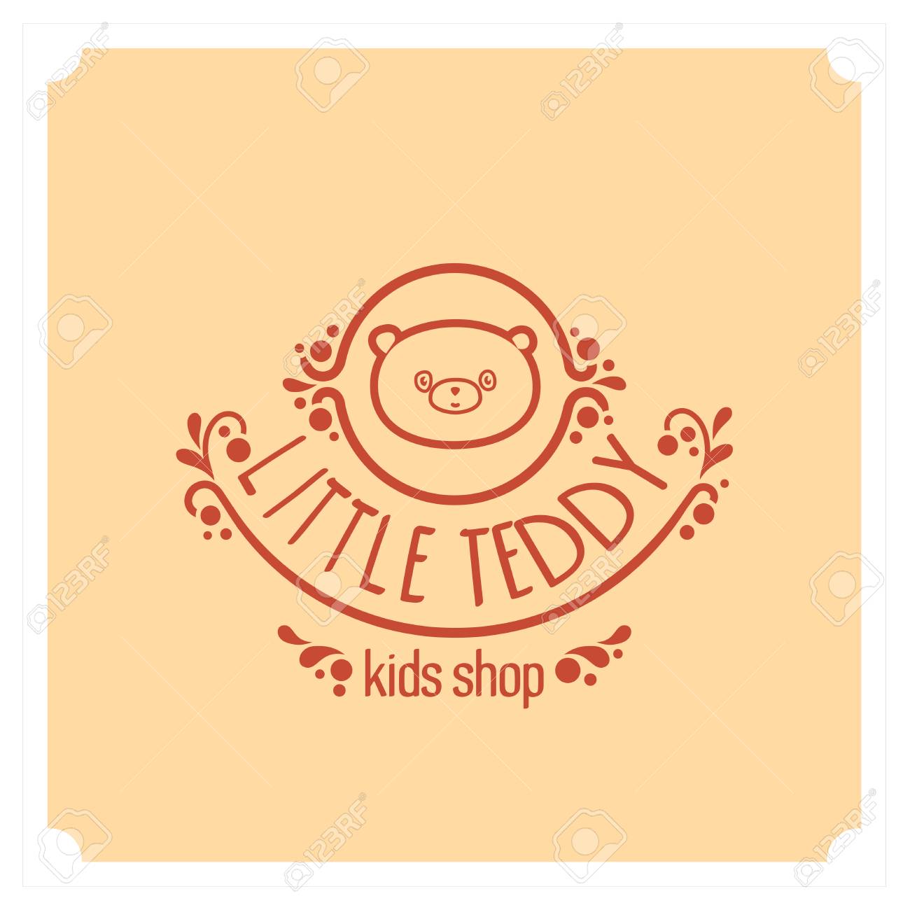 kids shop logo with teddy bear cute kindergarten sign teddy bear logos