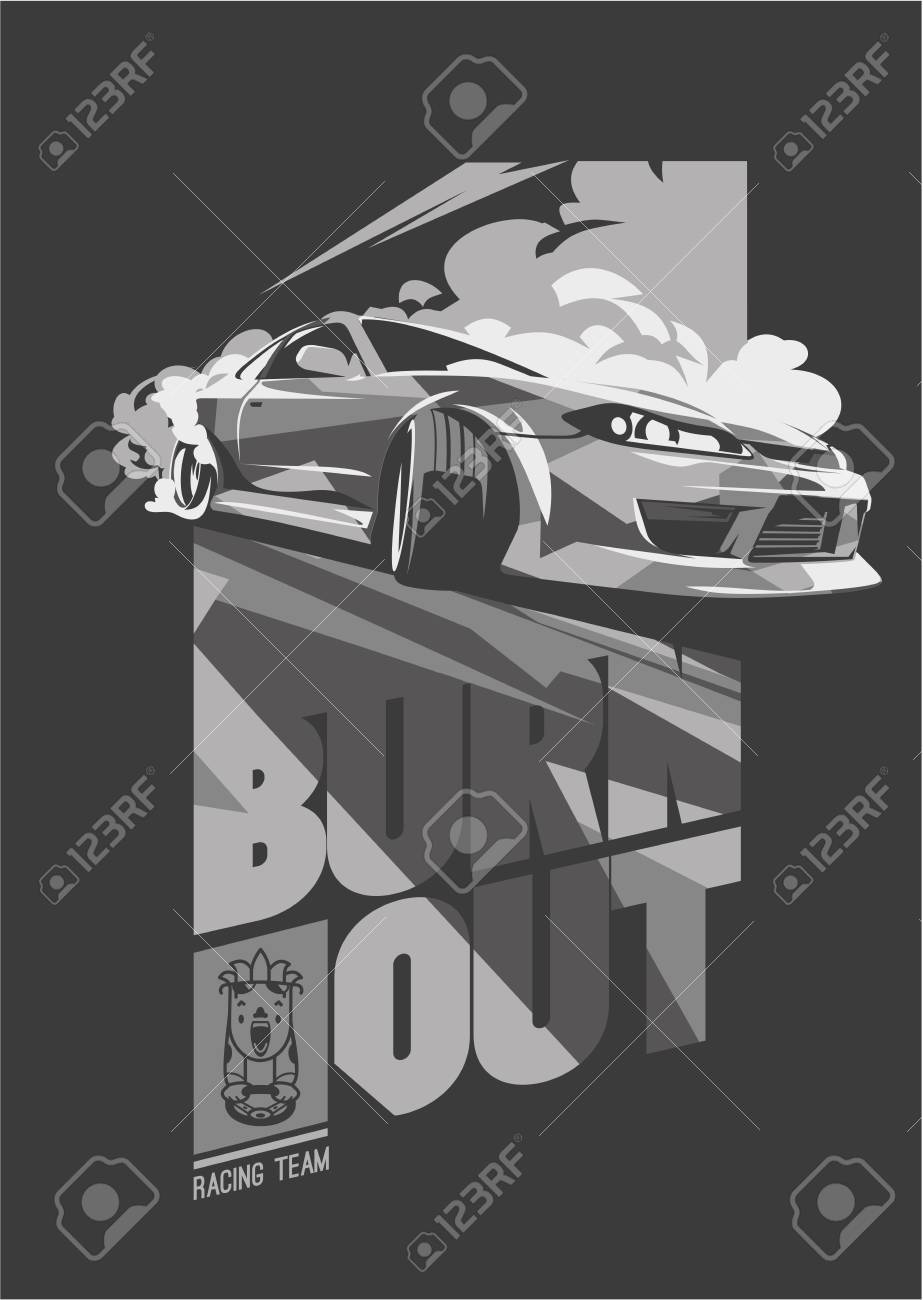 Burnout Car Game Sport Car Drift For Point In Game Vector