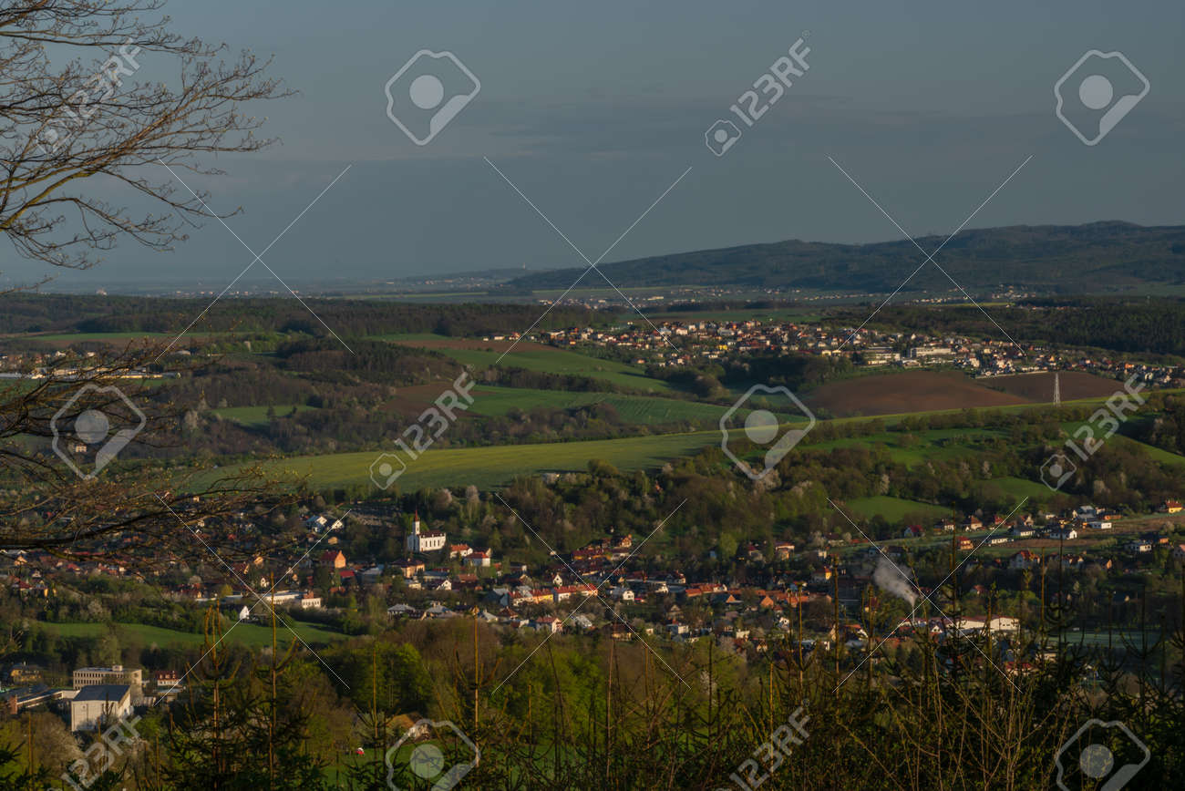 Nice meadows over Vizovice town with sunrise and fresh color air in east Moravia - 169616506 Nice meadows over Vizovice town with sunrise and fresh color air in east Moravia - 169616506