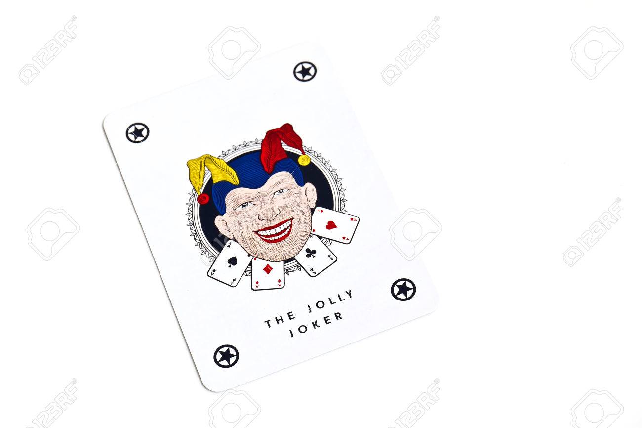 The Jolly Joker. Playing Card On A White Background Stock Photo, Picture  and Royalty Free Image. Image 27559046., image size:1300x866
