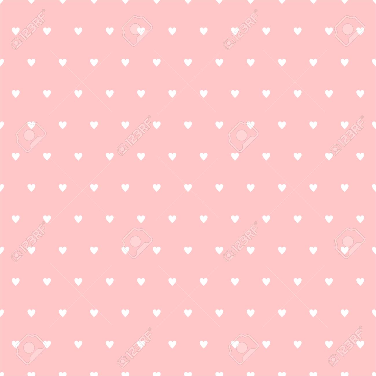 Valentines Pink Background With White Hearts In A Row And Alternately Royalty Free Cliparts Vectors And Stock Illustration Image