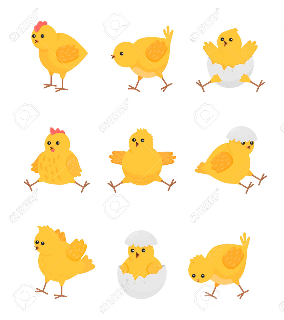 Lindos Pollitos Amarillos. Pájaro Pollito De Dibujos Animados, Pollo Bebé Aislado. Pequeño Animal De Granja En Huevo Roto, Símbolo De Pascua. Personajes Vectoriales Decentes Rústicos Planos Ilustraciones Svg, Vectoriales, Clip Art Vectorizado Lindos Pollitos Amarillos. Pájaro Pollito De Dibujos Animados, Pollo Bebé Aislado. Pequeño Animal De Granja En Huevo Roto, Símbolo De Pascua. Personajes Vectoriales Decentes Rústicos Planos Ilustraciones Svg, Vectoriales, Clip Art Vectorizado