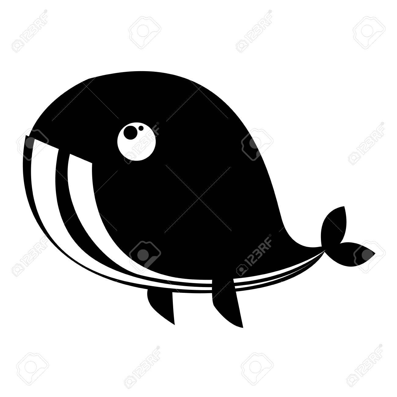 白い背景の上のクジラのシルエットのイラスト素材 ベクタ Image
