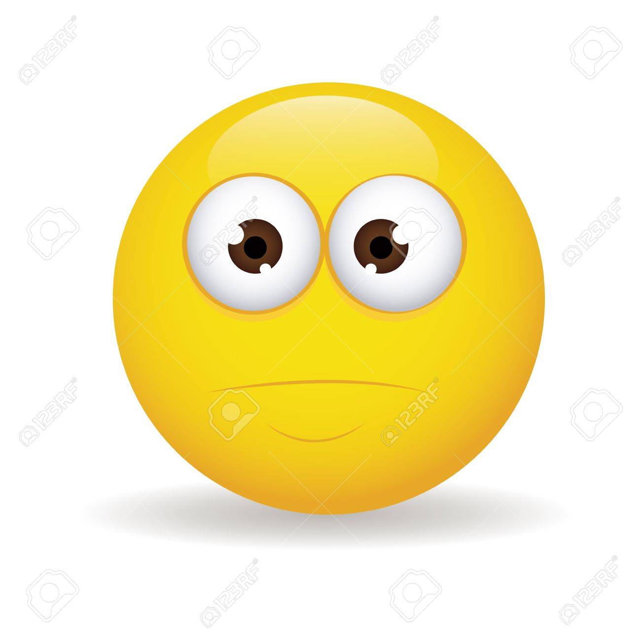 Abstract Serious Yellow Face On White Backgroundのイラスト素材