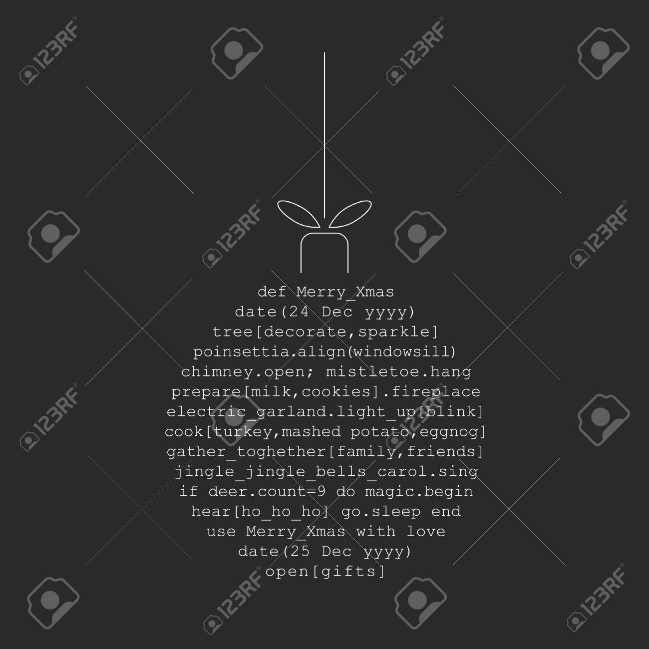 Christmas Ball Toy Made Of Programming Code In Ruby Language