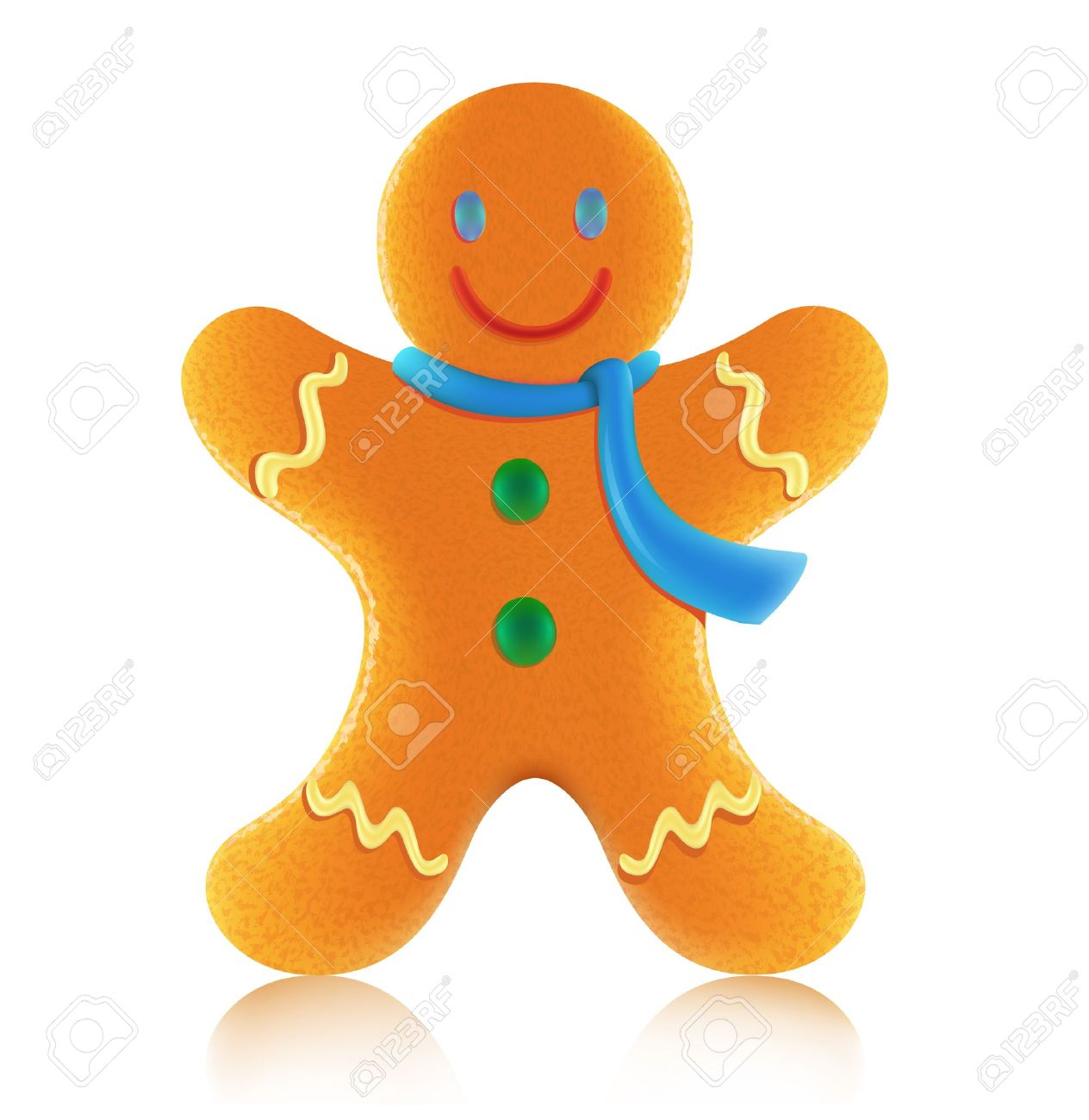 古典的なクリスマスのジンジャーブレッド人のクッキーのベクトル イラストのイラスト素材 ベクタ Image