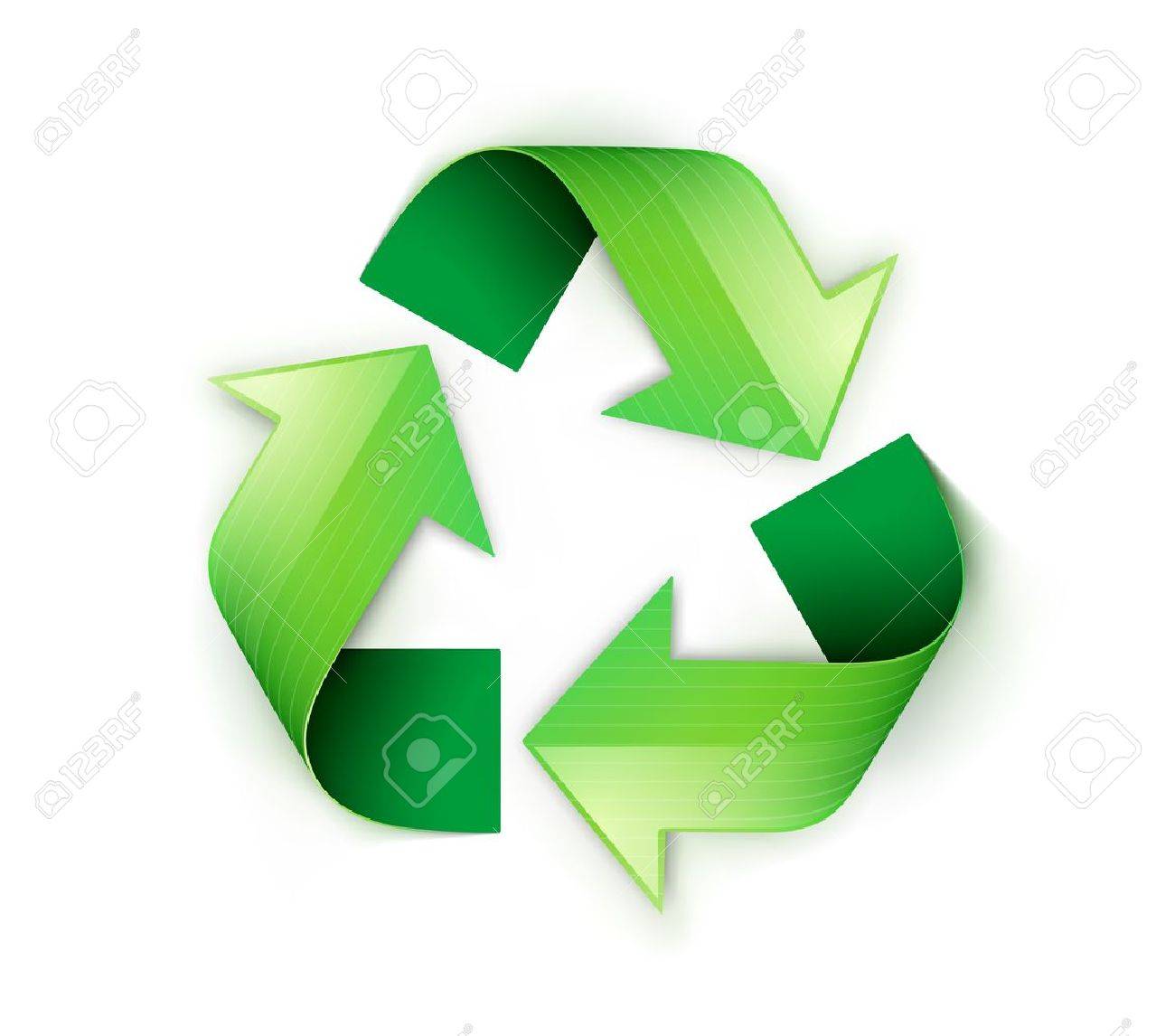 グリーン リサイクル シンボルの白い背景で隔離のベクトル イラスト のイラスト素材 ベクタ Image