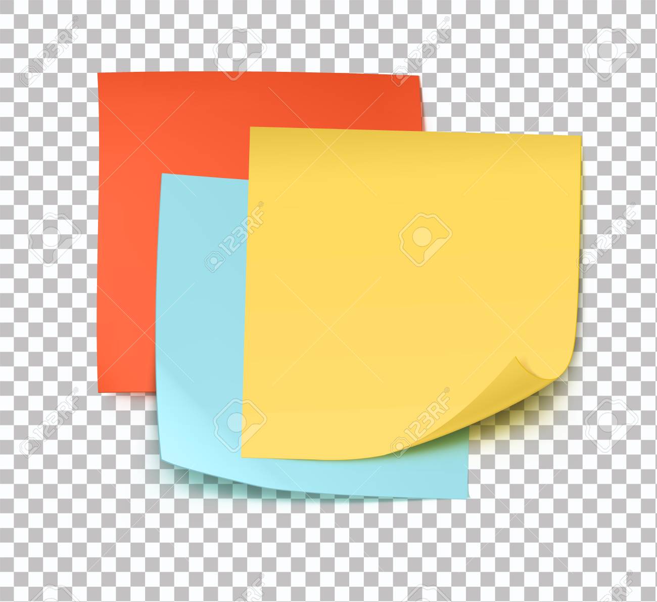 多色のベクトル イラスト ポスト イット ノート透明な背景に分離のイラスト素材 ベクタ Image