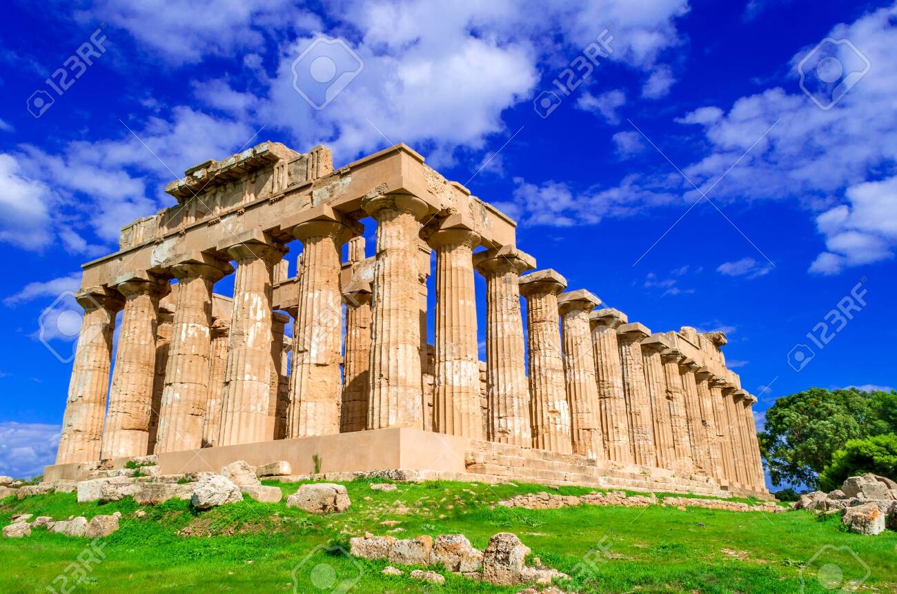 Selinunte ruins of greek temple in Sicily, Italy, Ancient Greece. - 133739958 Selinunte ruins of greek temple in Sicily, Italy, Ancient Greece. - 133739958