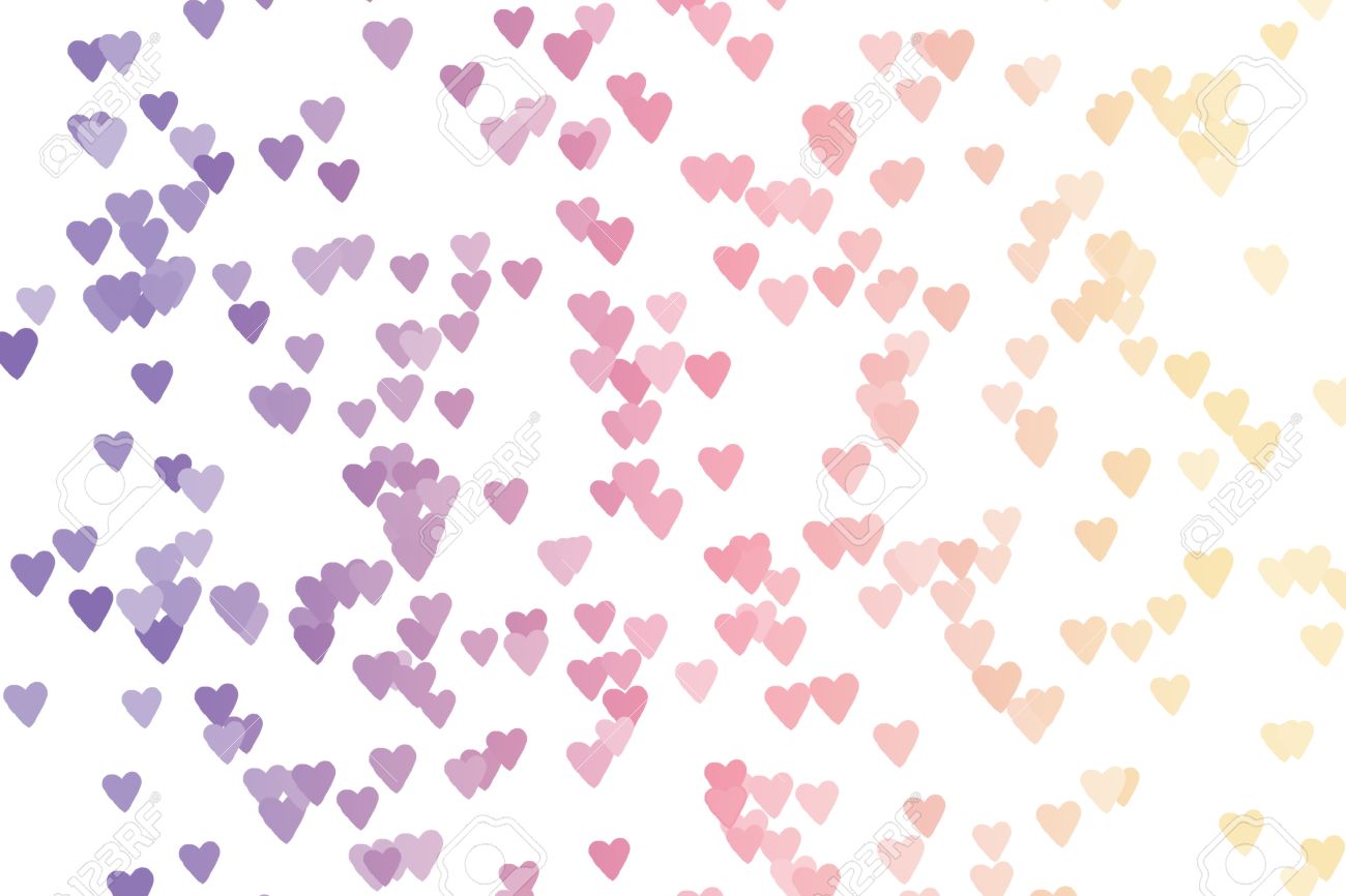 Color Gradient Heart Bokeh Violet, Pink, Yellow On White Background Banco  de Imagens Royalty Free, Ilustrações, Imagens e Banco de Imagens. Image  19086617., image size:1300x866