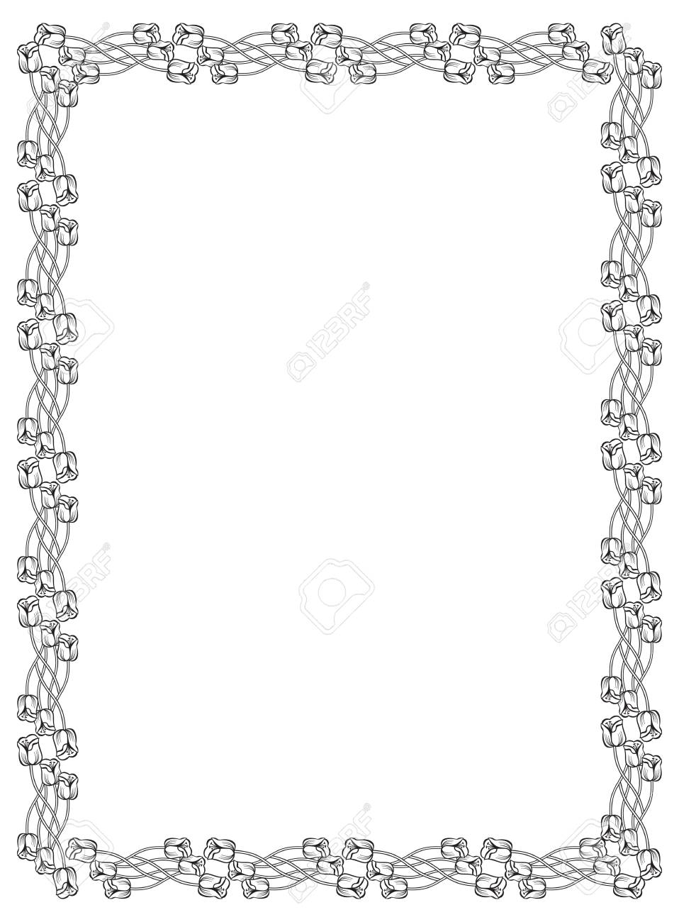 elegant frame with outline tulips vector clip art royalty free cliparts vectors and stock illustration image 54706717 123rf com