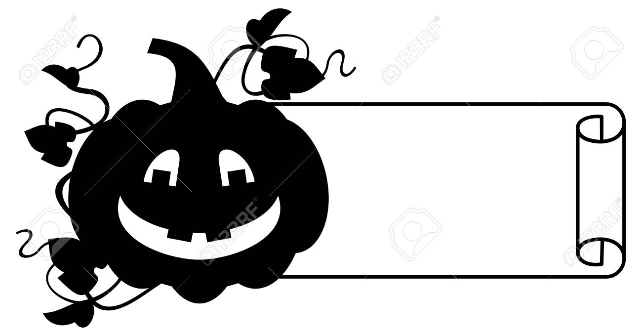 black and white frame with halloween pumpkin silhouette vector pumpkin silhouette vector