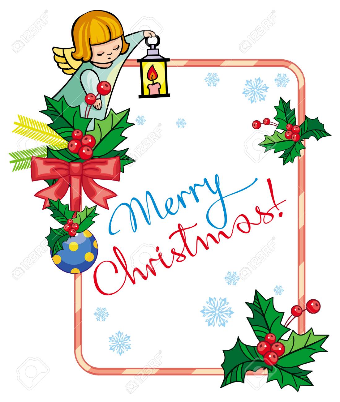 天使 芸術的な文章とクリスマス ラベル メリー クリスマス クリスマスの休日の背景 ベクター クリップ アート のイラスト素材 ベクタ Image 6764