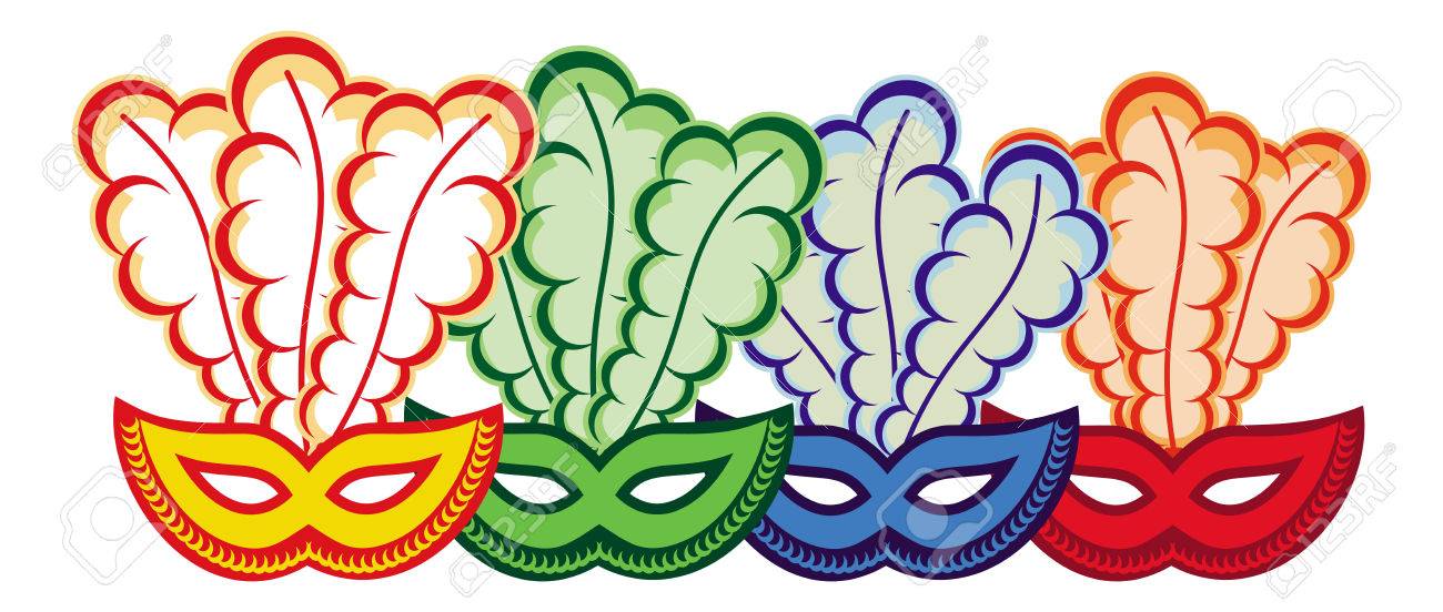 color carnival masks copy space vector clip art royalty free