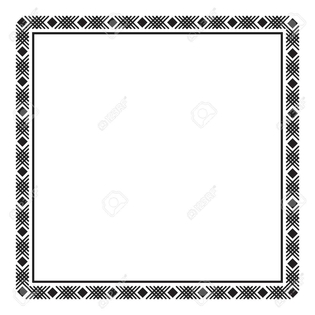 Black And White Square Frame. Copy Space. Design Element For Your Artwork.  Vector Clip Art. Клипарты, SVG, векторы, и Набор Иллюстраций Без Оплаты  Отчислений. Image 104051083